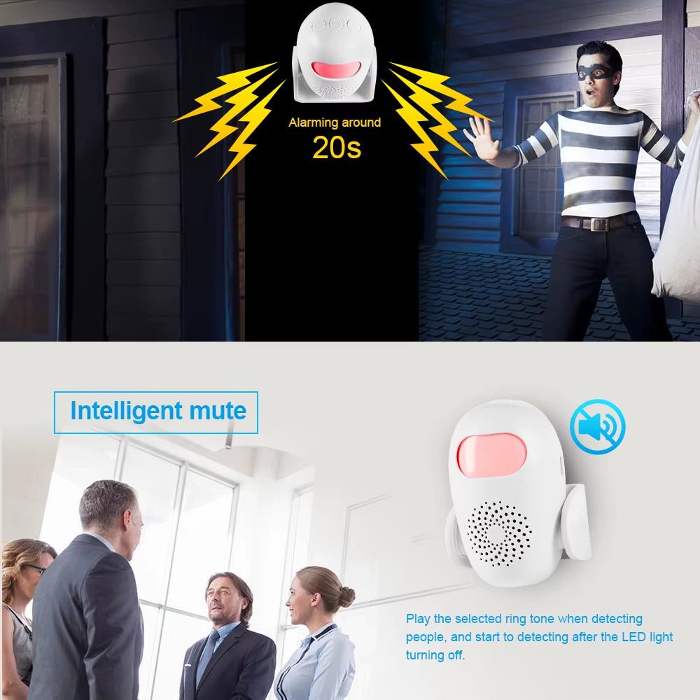 PIR Motion Detector Alarm – Home Security Burglar Chime – M120 – TSR