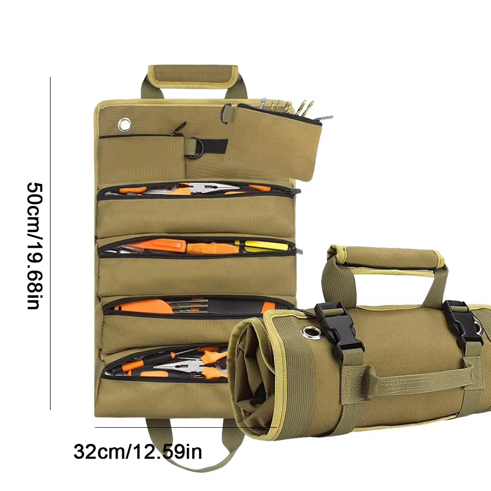 Tool Roll Organizer – Emergency Repair Kit Bag – Multi-Pocket – TSR