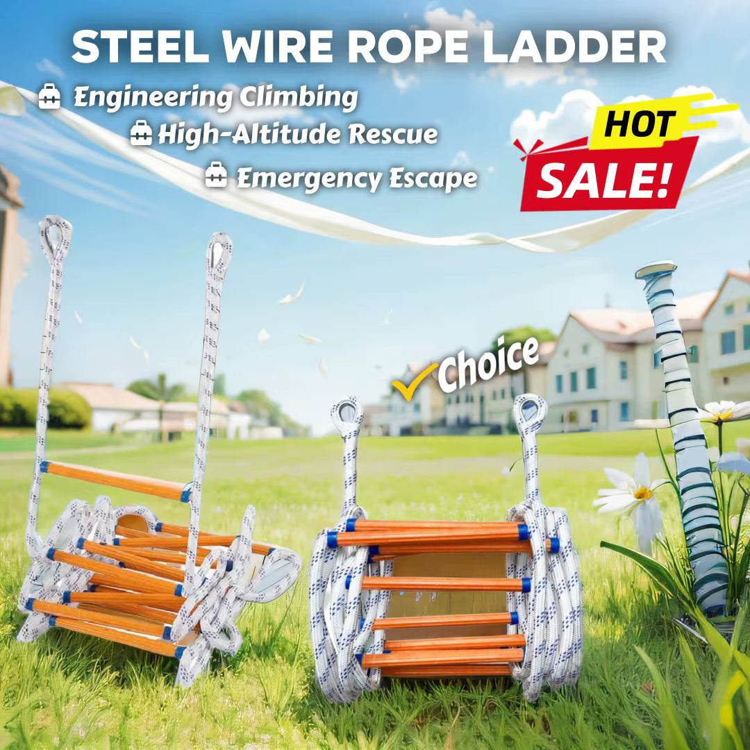 Fire Escape Rope Ladder – Home Evacuation Blackouts – 3M Length – TSR
