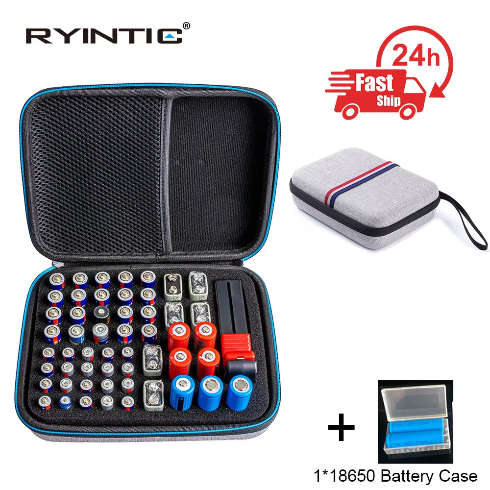 Battery Storage Case – AA/AAA/9V Organizer – Tester Included – TSR