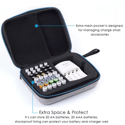 Battery Storage Case – AA/AAA/9V Organizer – Tester Included – TSR