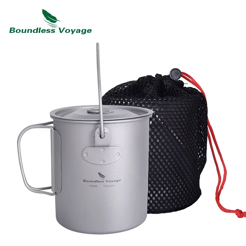 Titanium Camping Mug – Emergency Hot Drinks Blackouts – 750ml Lightweight – TSR