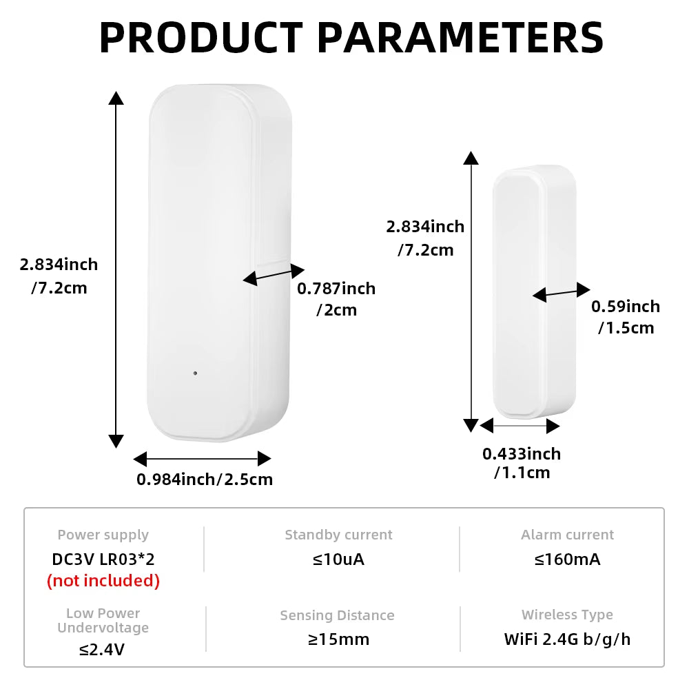 Smart Door Window Sensor – Home Security Blackouts – Tuya Alexa – TSR