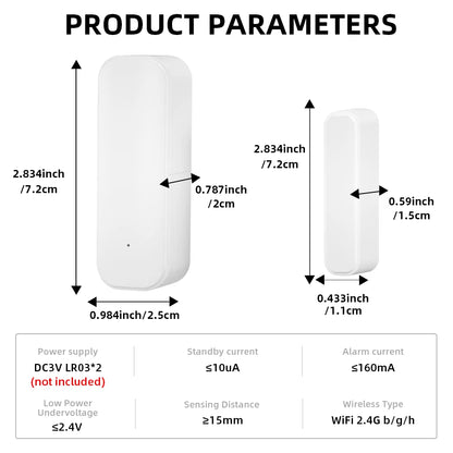 Smart Door Window Sensor – Home Security Blackouts – Tuya Alexa – TSR
