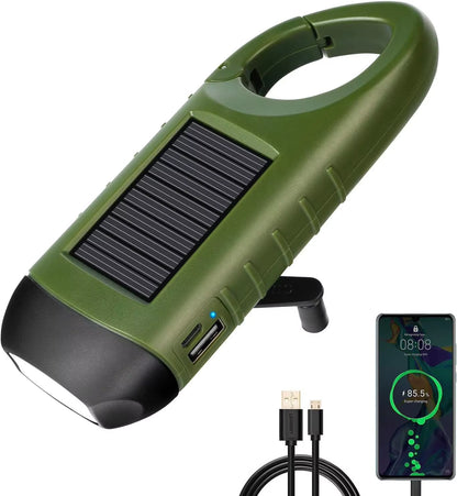 Solar Hand Crank Flashlight – Rechargeable Emergency Torch – Dynamo – TSR