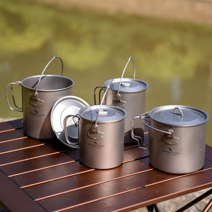 Titanium Camping Mug – Emergency Hot Drinks Blackouts – 750ml Lightweight – TSR
