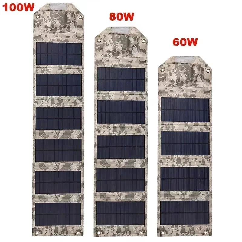 Foldable Solar Panel – 100W Camping Charger – Waterproof USB – TSR