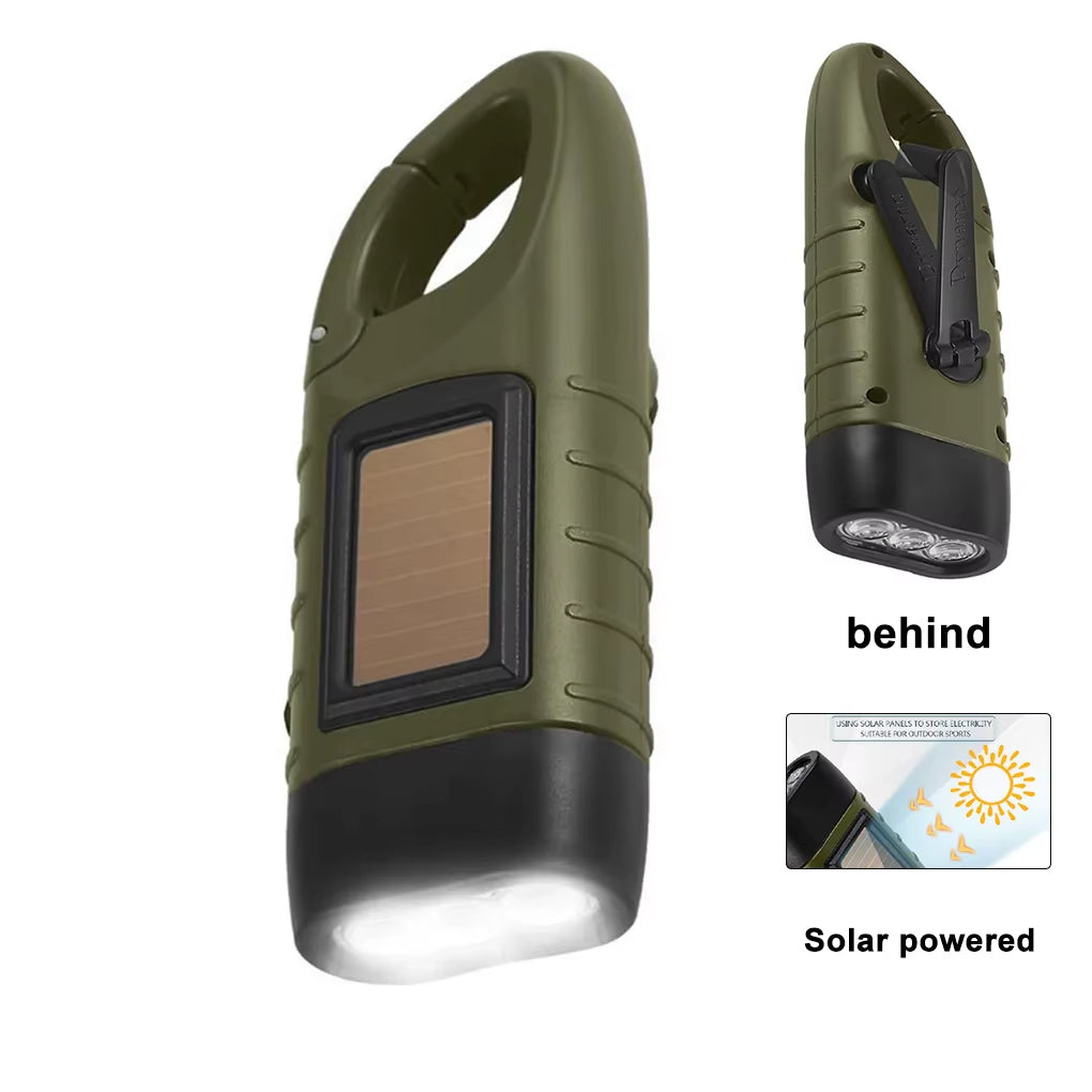 Solar Hand Crank Flashlight – Rechargeable Emergency Torch – Dynamo – TSR