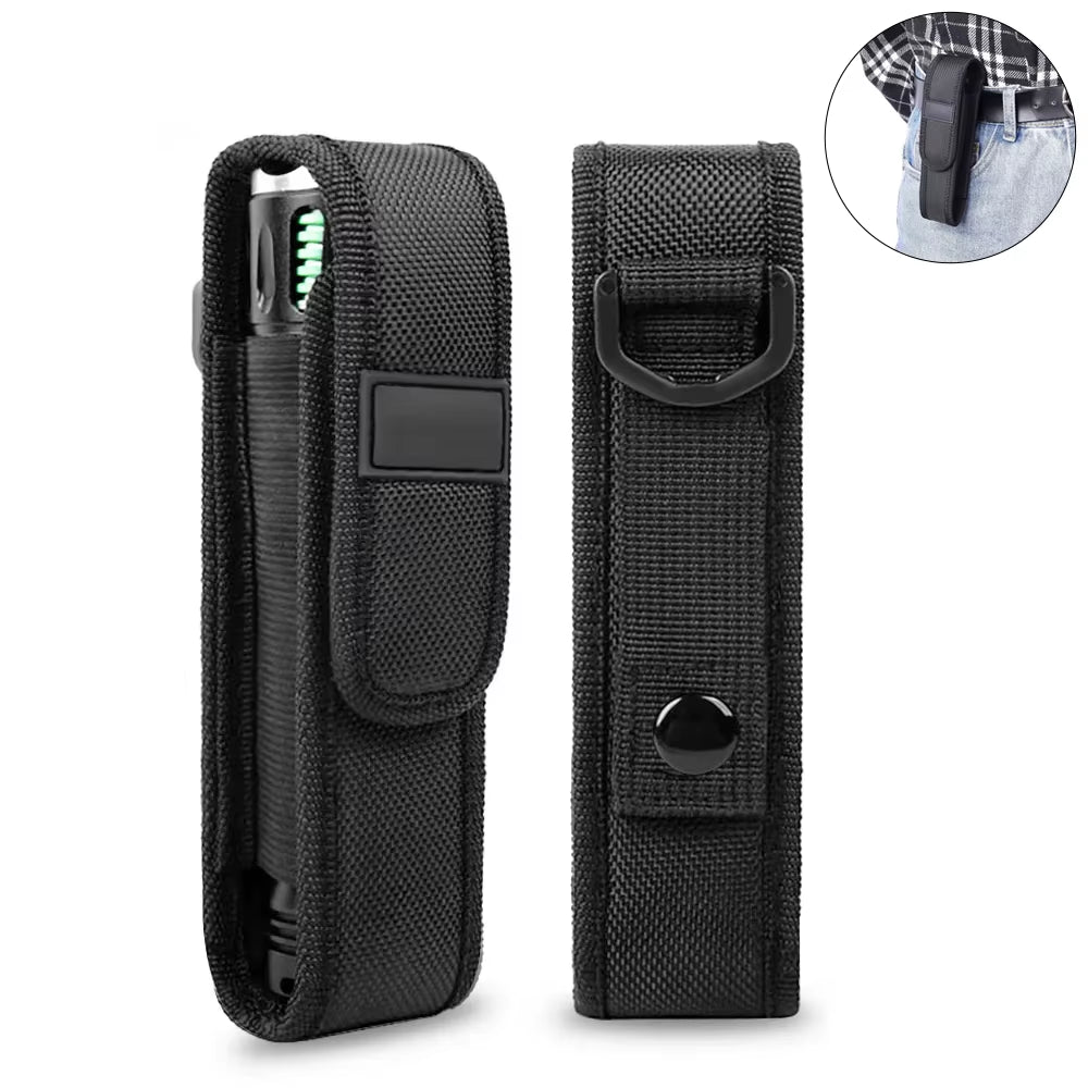 Flashlight Storage Pouch – Outdoor Torch Holder – Nylon Belt – TSR