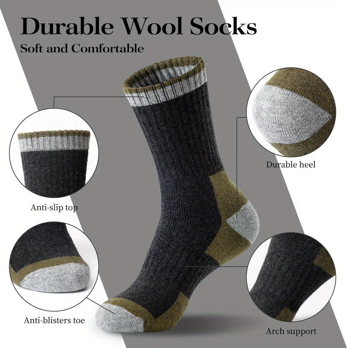 Winter Merino Wool Socks Thickened Warm Moisture Wicking Hiking Socks Men Women Thermal Breathable Durable Cycling Socks
