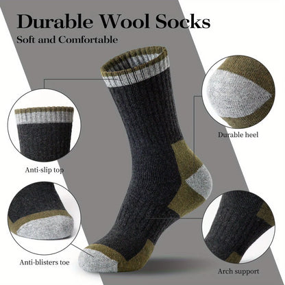 Winter Merino Wool Socks Thickened Warm Moisture Wicking Hiking Socks Men Women Thermal Breathable Durable Cycling Socks