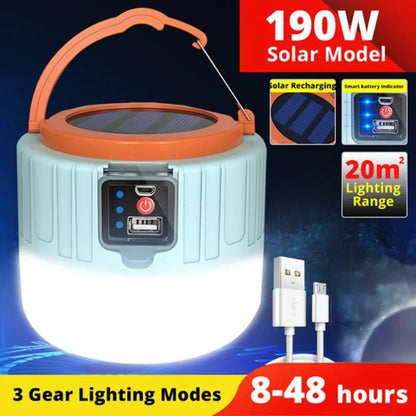 Solar LED Camping Light – Rechargeable Emergency Lantern – TSR