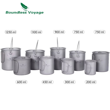 Titanium Camping Mug – Emergency Hot Drinks Blackouts – 750ml Lightweight – TSR